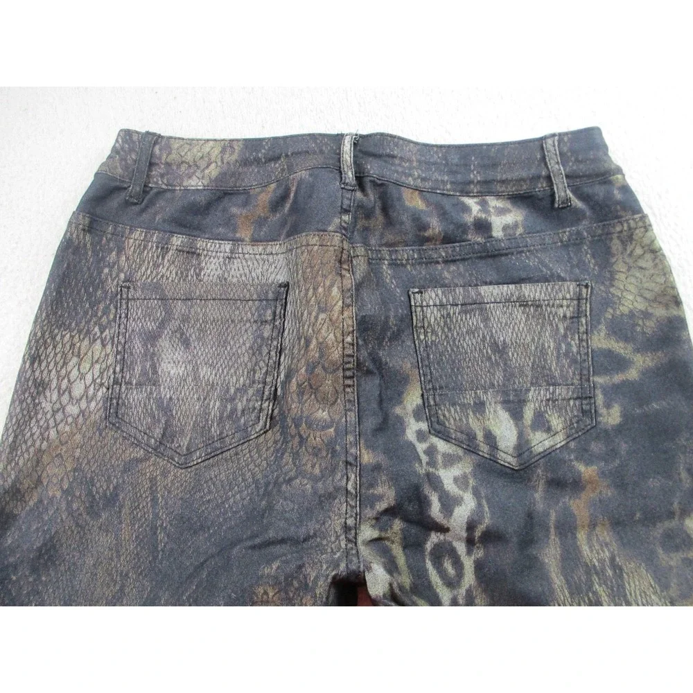 Frank Lyman Pants Womens XL Animal Print Snakeskin Leopard Skinny Stretch 223441